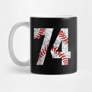 Vintage #74 Baseball Laces Baseball Mom Jersey Love Baseball Mug